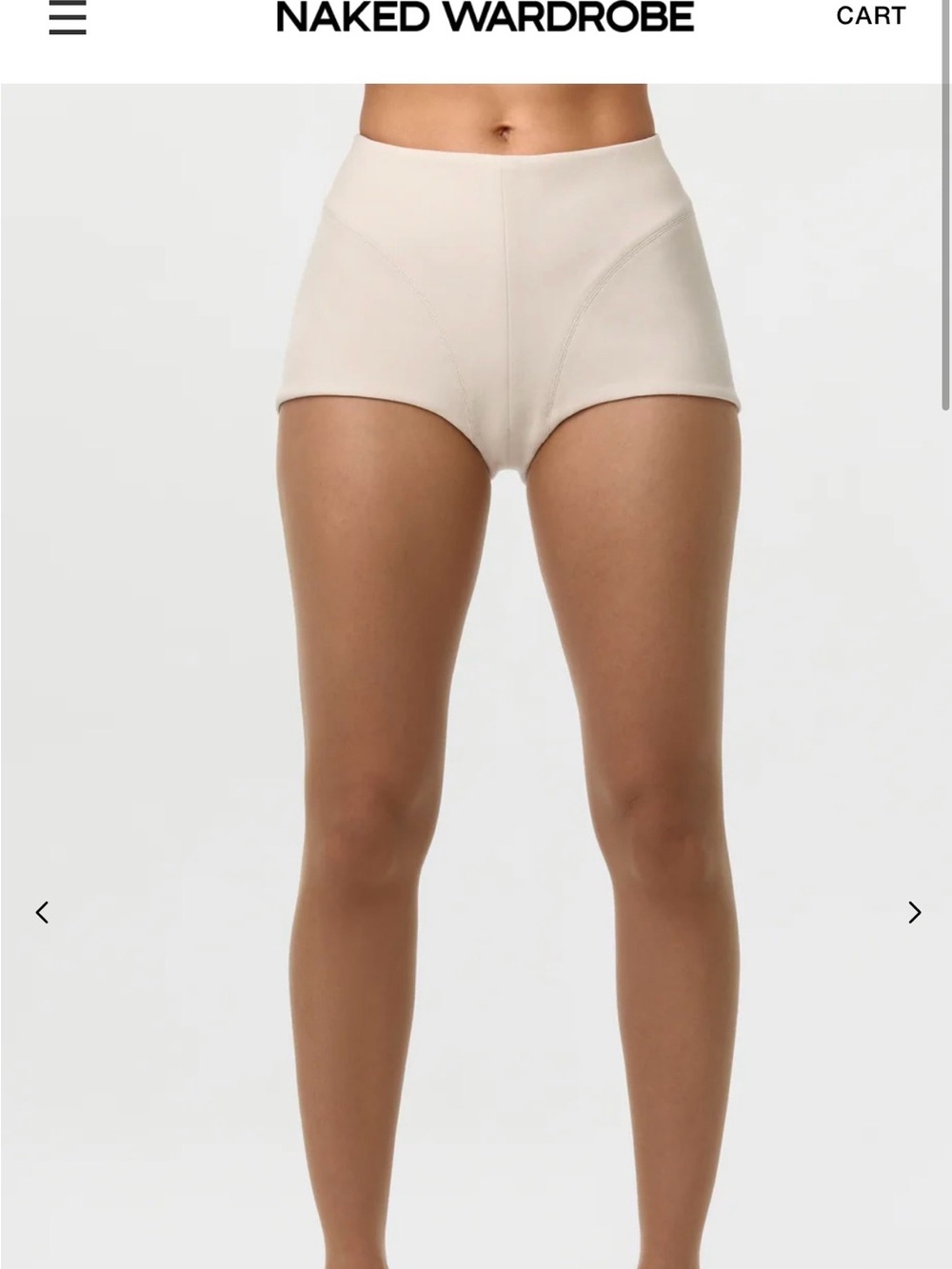 Naked Wardrobe Cream Micro Suiting Shorts
